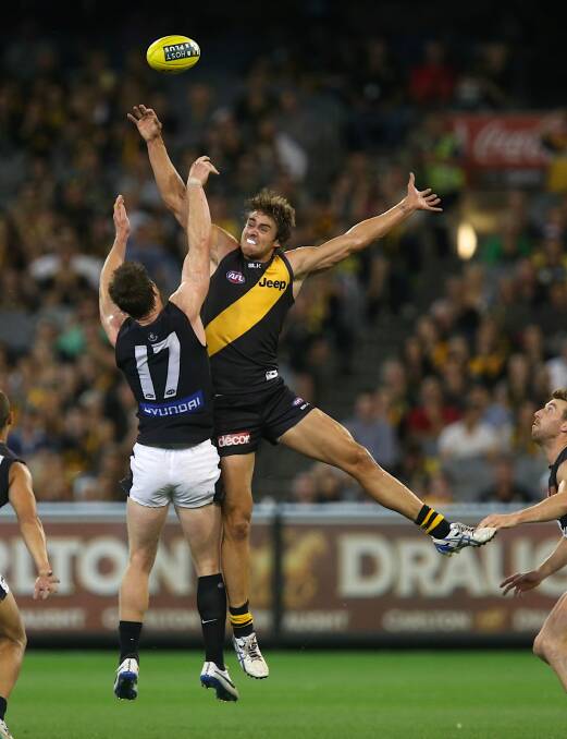 Richmond's Ben Griffiths injured his shoulder and will not face the Blues. Photo: Pat Scala 