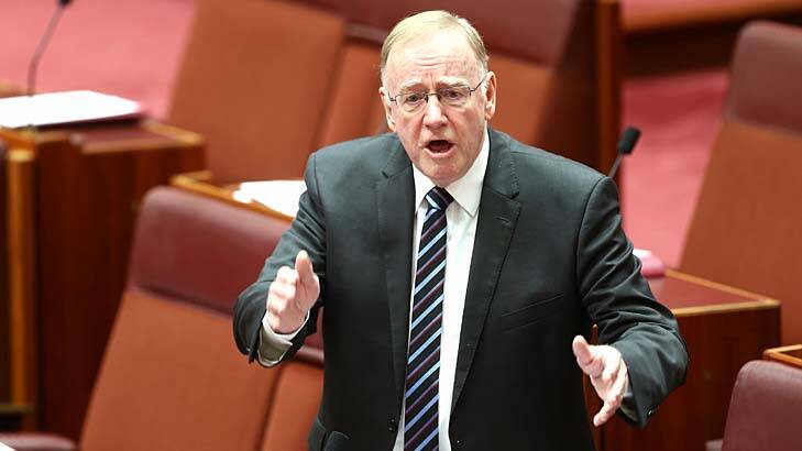 Coalition senator Ian Macdonald: "My crossing the floor might be relevant on some occasion over the next year or so.” Photo: Alex Ellinghausen