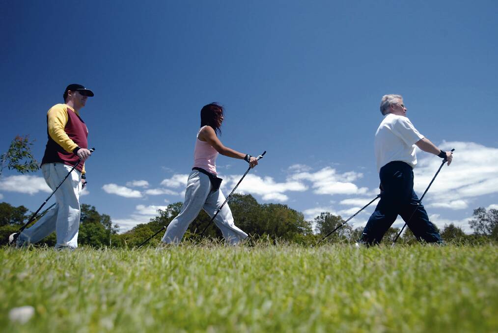 Nordic walking is catching on in Canberra.