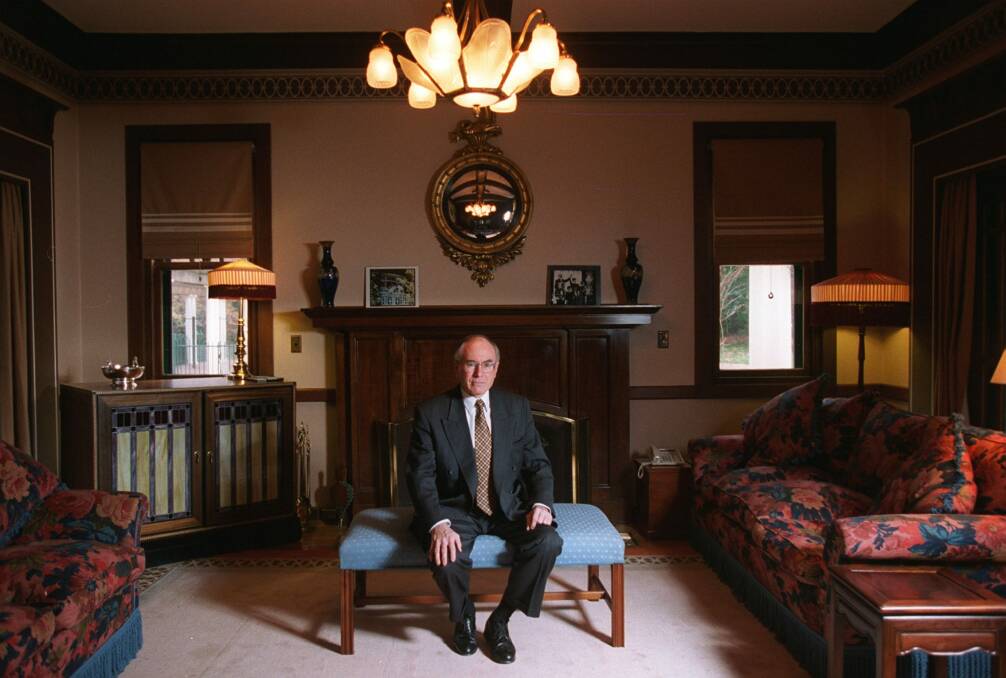 Prime Minister John Howard, pictured at the Lodge, faced criticism for his attempt to revamp the wine cellar.  Photo: Andrew Meares