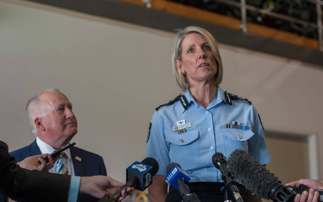 ACT chief police officer Justine Saunders with Police Minister Mick Gentleman. Photo: Karleen Minney