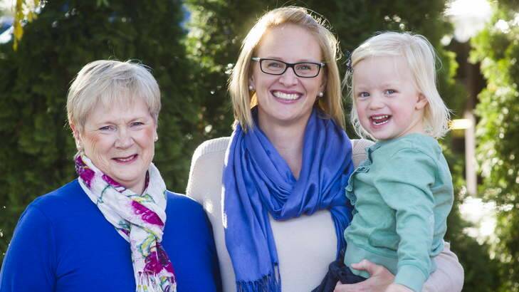 QEII links ... Robyn Steele with her daughter and grand-daughter, Melissa and Ava Rath. Photo: Rohan Thomson