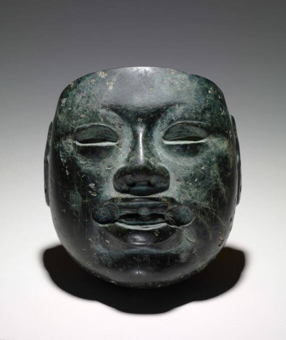 Olmec Mask Greenstone, 900-400 BCE, Mexico in  <i>A History of the World in 100 Objects</i>, National Museum of Australia Photo: Trustees of the British Museum