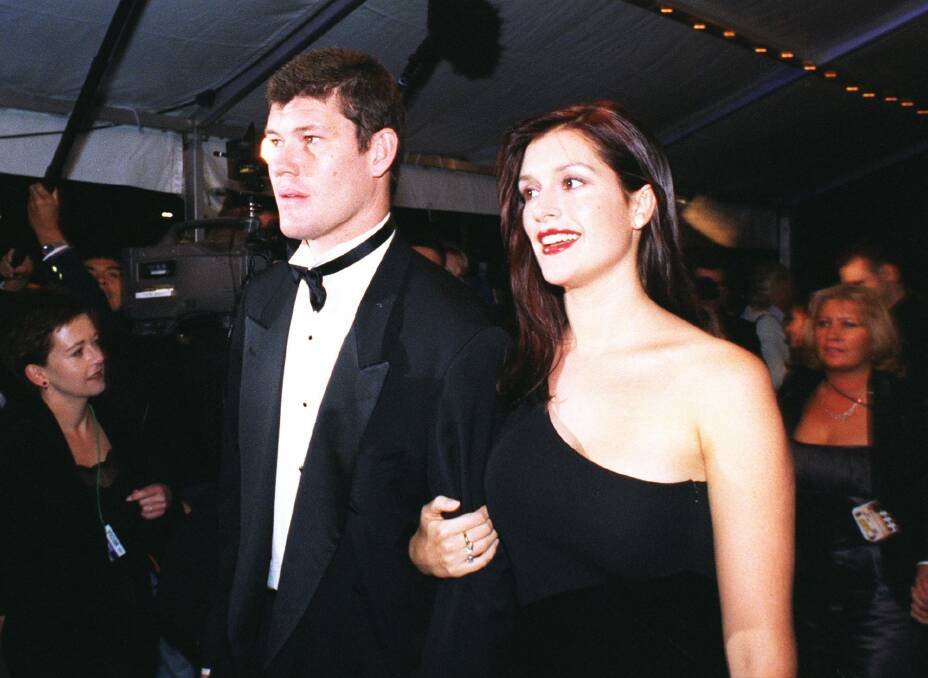 Before the split: Former couple James Packer and Kate Fischer at a function in 1998. Photo: Steve Lunam