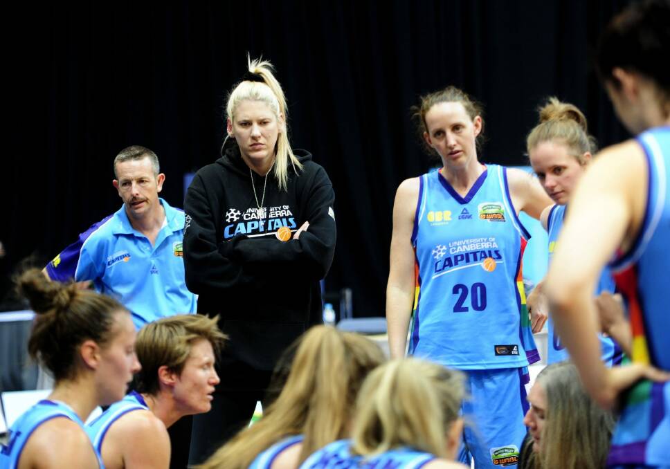 Frustration: Lauren Jackson watches her Canberra teammates from the sideline.  Photo: Melissa Adams 