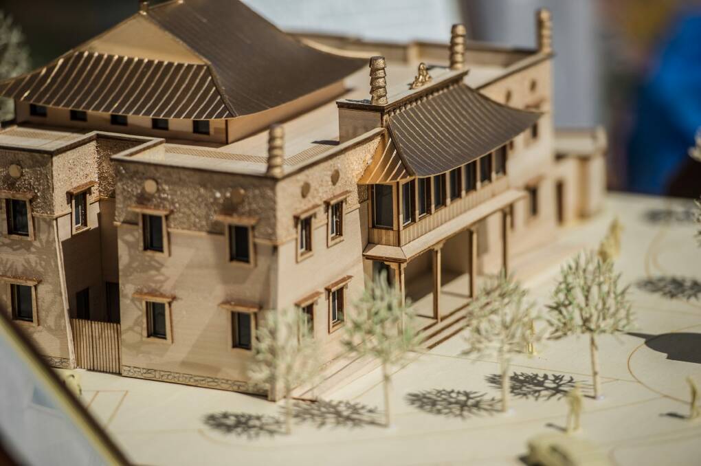 A model of the future temple.  Photo: Karleen Minney