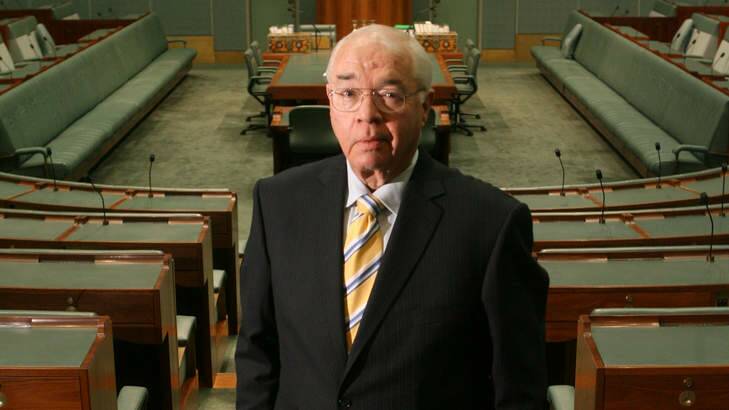 At home at Parliament House: Laurie Oakes. Photo: Andrew Taylor