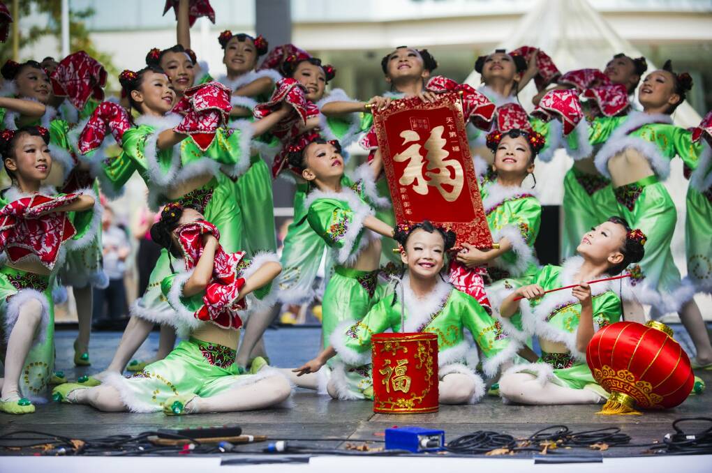 The Golden Sail Dance Company dancers of Beijing at the National Multicultural Festival Friday afternoon. Photo: Jamila Toderas