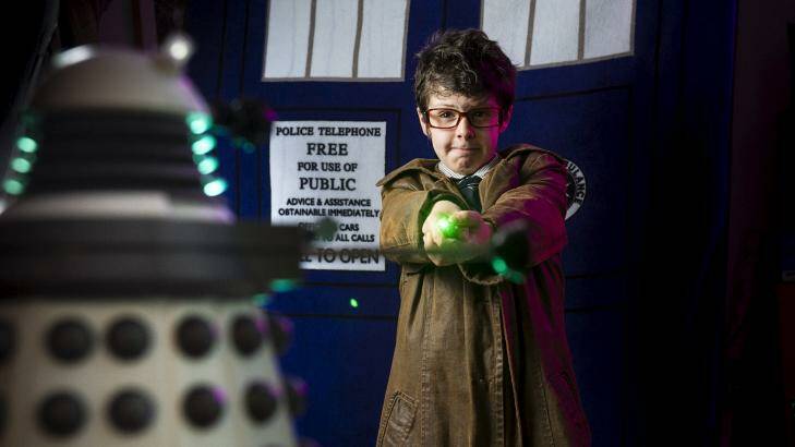 Xander Phillips, 9, is a huge Doctor Who fan. Photo: Rohan Thomson