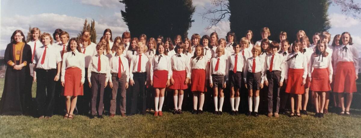 The Canberra Children's Choir's Senior choir (aged 11-18) in 1975. Photo: supplied