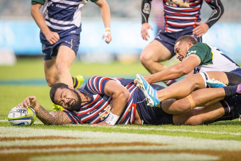 Jacob Visser scores the first try for Easts against Uni-Norths on Saturday. Photo: Matt Bedford