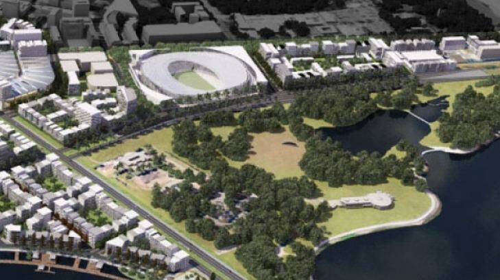 The plans for a proposed new stadium in Canberra.