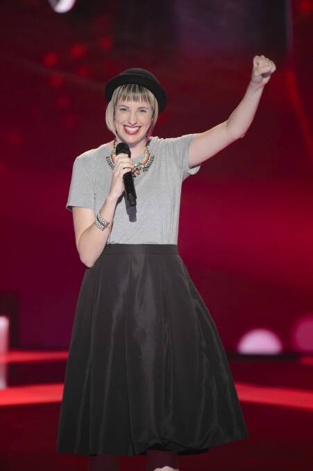 Canberra's Amber Nichols performs at her blind audition. Photo: Supplied