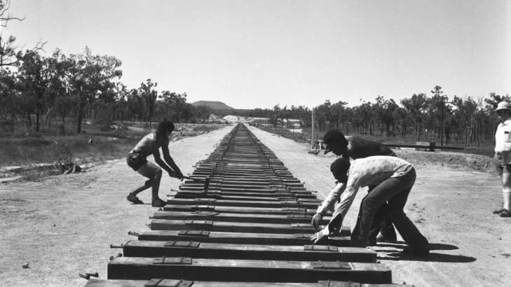 Indigenous railway workers in 1974. Photo: Supplied