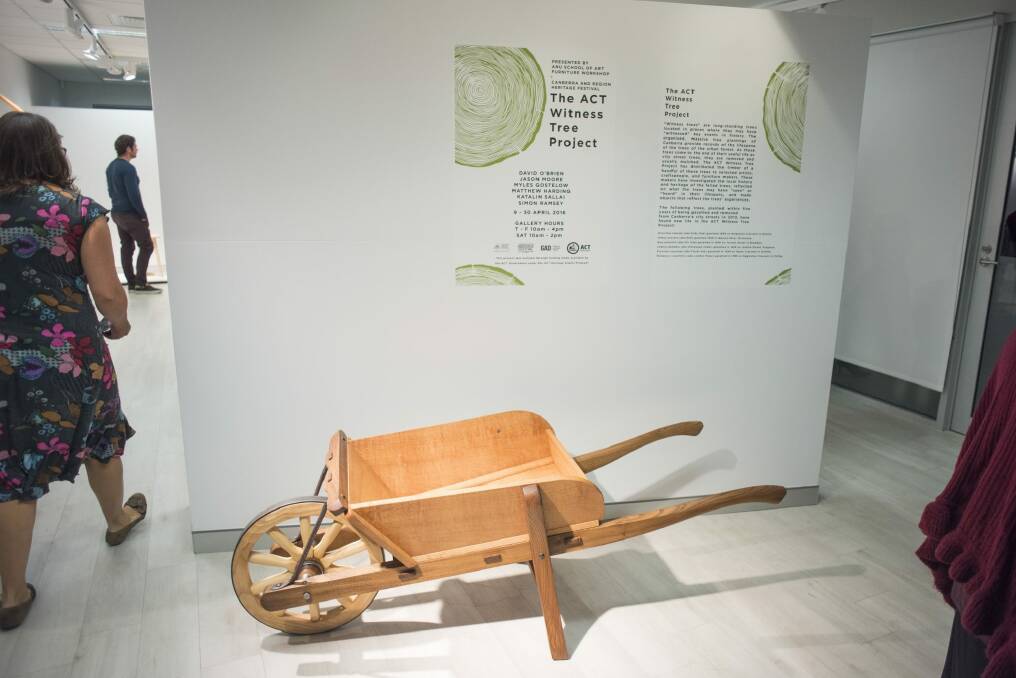Wooden sculpture A Barrow To Push, by Myles Gostelow.