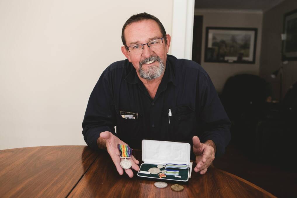 David Chittick has been reunited with his father and great uncle's war medals and coins, that were stolen more than 20 years ago.  Photo: Jamila Toderas