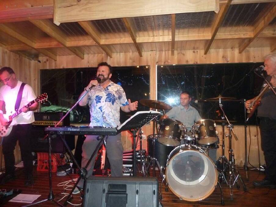 The "Sly Dogs" played a gig at the Royal Mail Hotel in Braidwood hours before Joel Koppie went missing. Joel is on the drums. Photo: Supplied