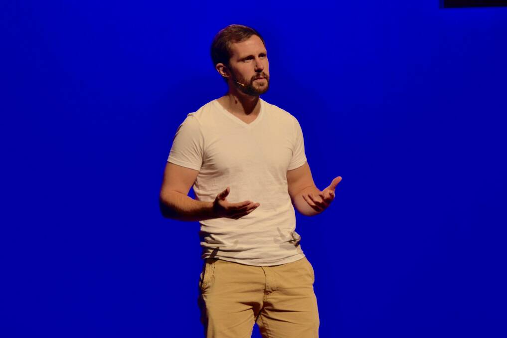 Brad Carron-Arthur ran from Canberra to Cape York to raise awareness of mental health issues. He spoke about his journey at the 2016 TEDx Canberra event. Photo: Supplied