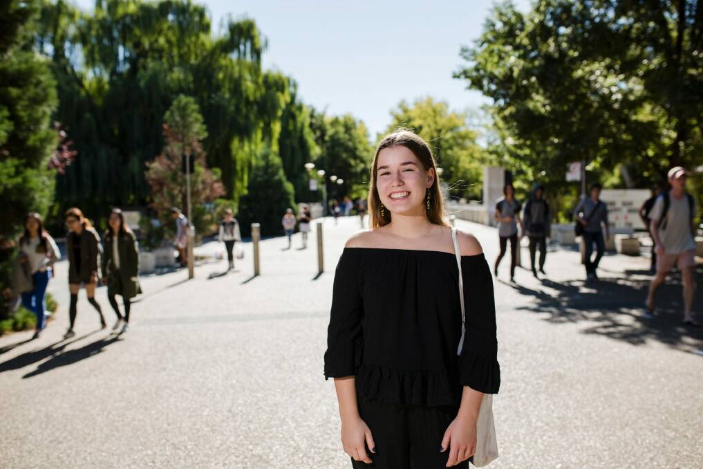 Second year ANU student Julia Beard has concerns about the dual pressure of having a study and home loan in the future. Photo: Jamila Toderas