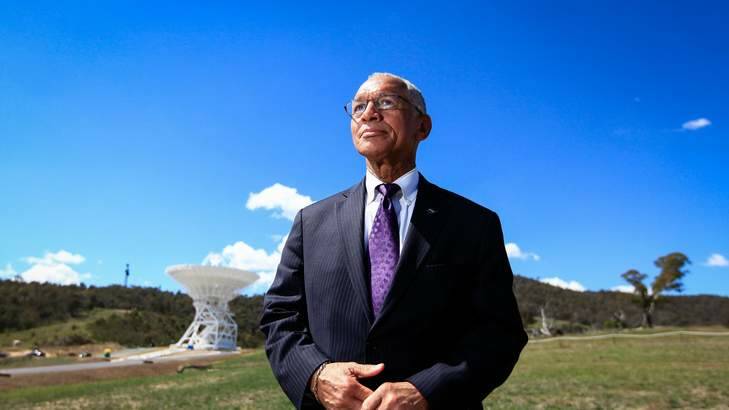 To mark 50th anniversary of Deep Space Network, the head of NASA Mr Charles Bolden visits the Canberra Deep Space Communication Complex, Tidbinbilla. Photo: Katherine Griffiths