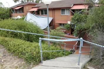 The rear courtyard of the property in Phillip where Miodrag Gajic was murdered (file photo). Photo: Jeffrey Chan