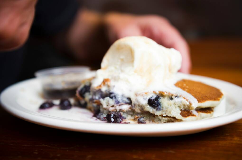 The "signature dish", blueberry pancakes. Photo: Dion Georgopoulos