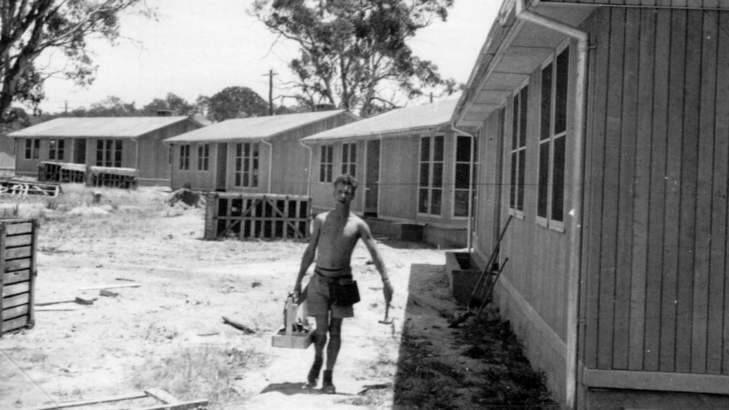 Lyneham resident Tony Henshaw recognised his childhood home (second from the left) in this photo of the Jennings Germans housing project under construction in Sundew Crescent, O'Connor. Photo: Supplied