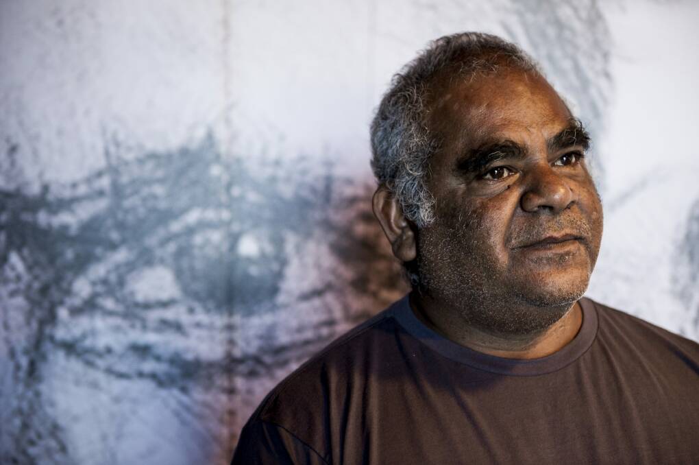 Indigenous artist Paul Bong has been showcasing his work at the National Museum of Australia in Canberra. Photo: Jay Cronan