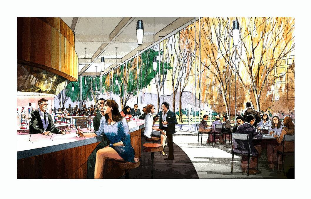 An artist impression of a bar area in the redeveloped Canberra Casino.
