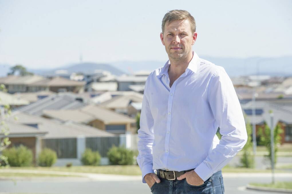 Adam Hobill, president of the ACT chapter of Building Designers Australia, says the push for large houses on small blocks is challenging designers. Photo: Jay Cronan 