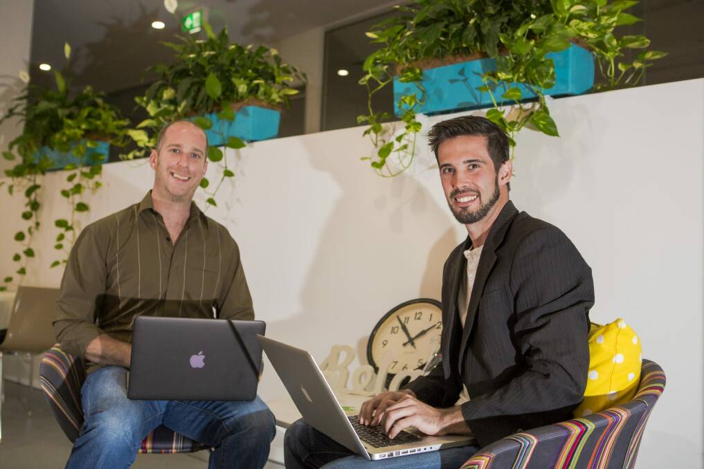 Rollercoaster Digital's Chris Shackleton and Andrew Snell will be among the first Canberra businesses to attend the Collision conference. Photo: Jamila Toderas