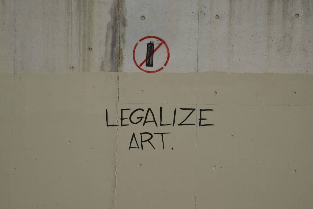 The latest instalment of the graffiti wars at Gungahlin. Photo: act\ian.warden