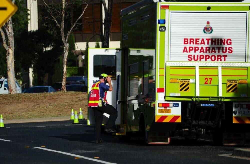 An ACT emergency services unit attends an incident. Photo: Melissa Adams