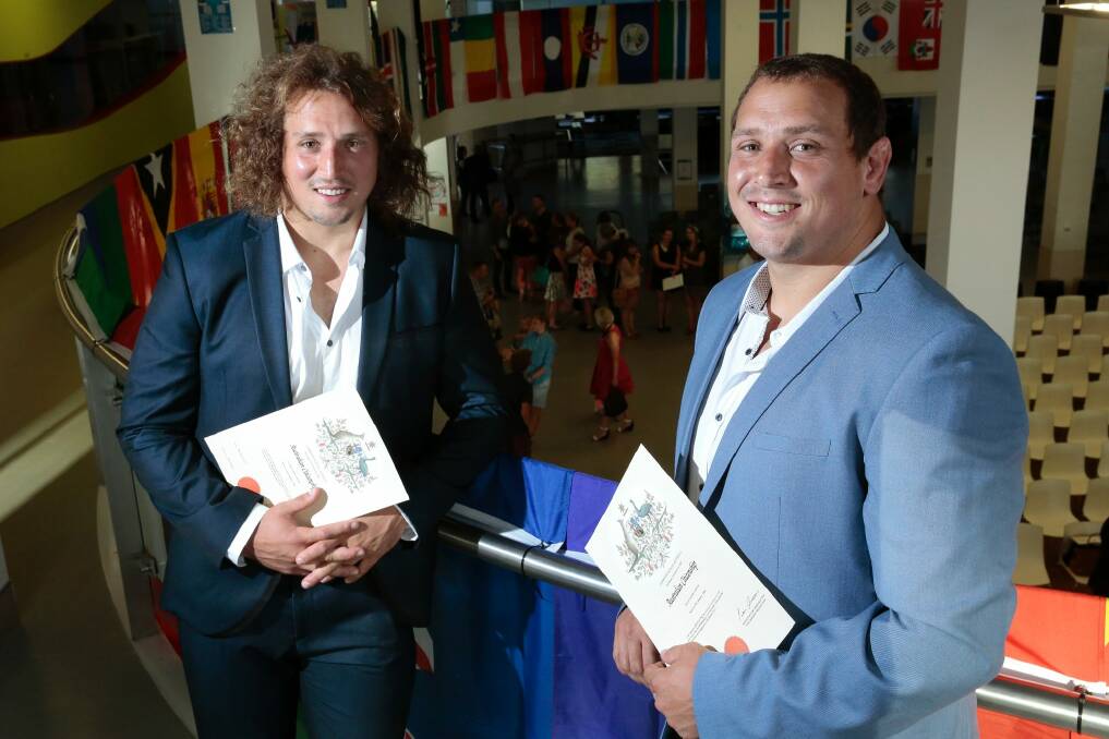 New Australian citizens Jean-Pierre and Ruan Smith dream of twin Wallaby call up. Photo: Jeffrey Chan