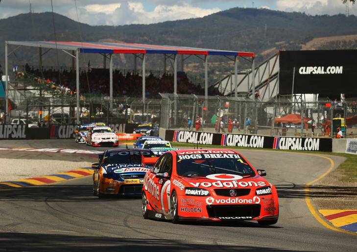File photo of the Clipsal 500 earlier this month, which is round one of the V8 Supercar Championship Series ... The Accommodation Association of Australia is pushing for a leg of the event to be held in Canberra. Photo: Getty Images