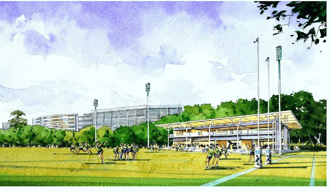 An artist's impression of the Raiders' proposed centre of excellence at Northbourne Oval. Photo: Submitted
