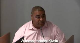 Halafihi Kivalu gives evidence to the royal commission.