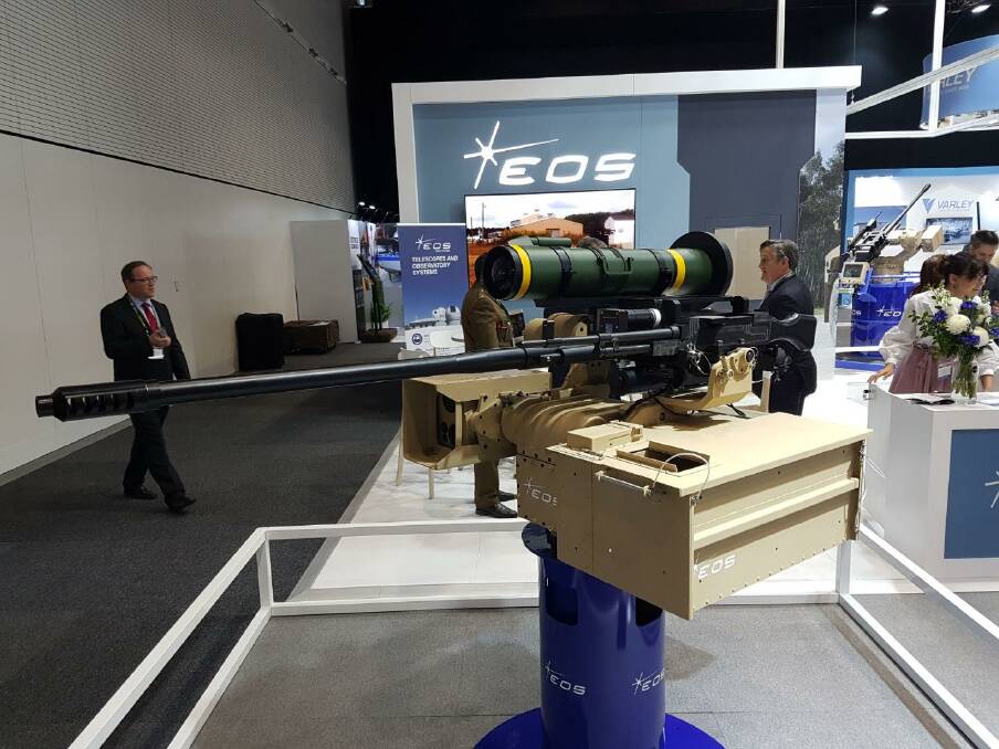 Electro Optic Systems R150 weapons platform at the Land Force 2018 defence show. Photo: Supplied / EOS