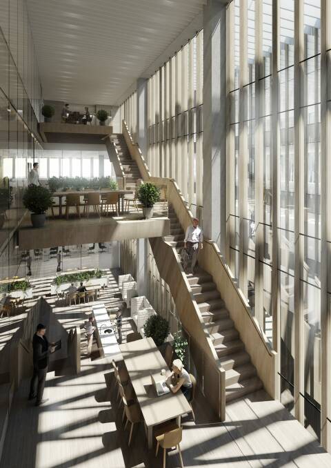 The interior of the new Australian Embassy building planned for Washington DC. Photo: Bates Smart