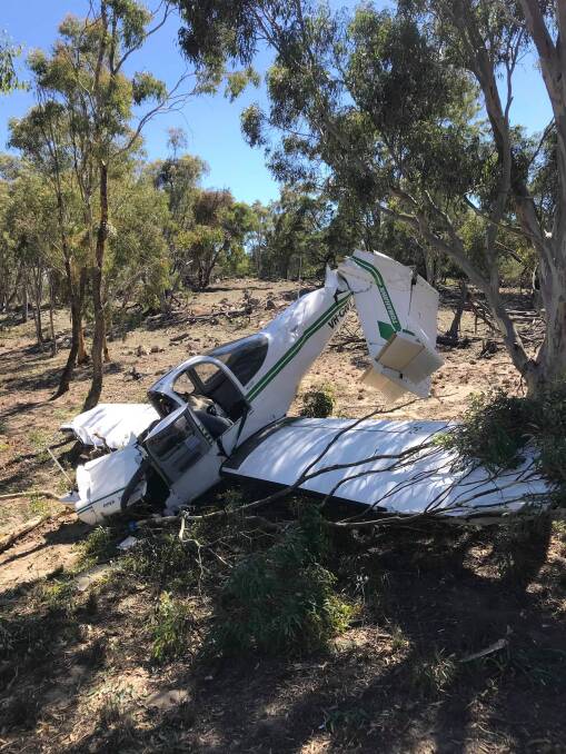 The light plane crash at Bungendore. Photo: Supplied