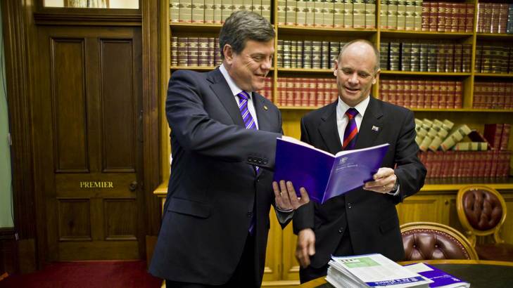 Queensland Premier Campbell Newman and Treasurer Tim Nicholls. Photo: Glenn Hunt