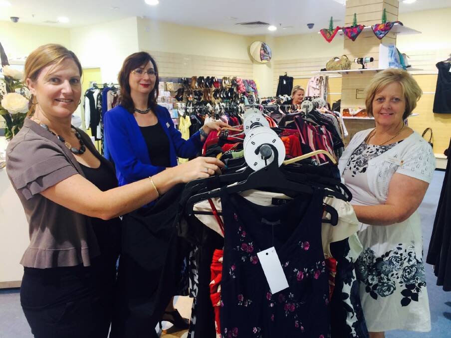 Community@Work's Heidi D'elboux, Michelle Robertson and Kim Bool in the new Best Dressed store at Tuggeranong Hyperdome. Photo: Jil Hogan