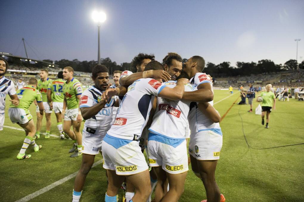 The Titans stunned the Canberra Raiders with a last minute try last weekend. Photo: Jay Cronan
