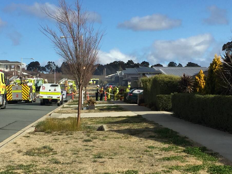 The roof of a Crace home is believed to have collapsed after a fire. Photo: Han Nguyen