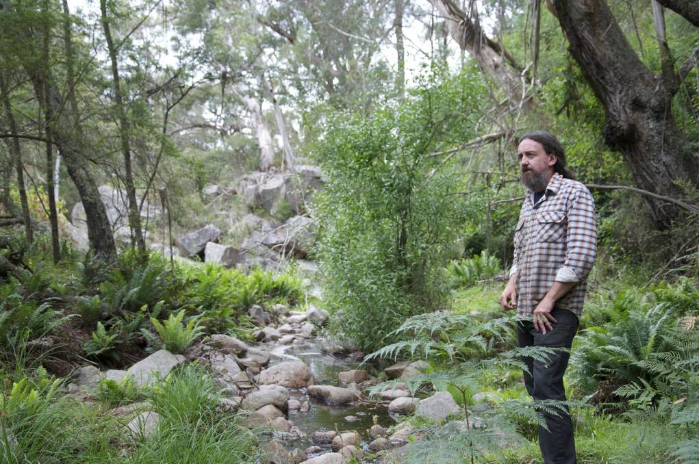 Matt Darwon at Majors Creek Falls, at the top of a wider catchment for the South Coast. 