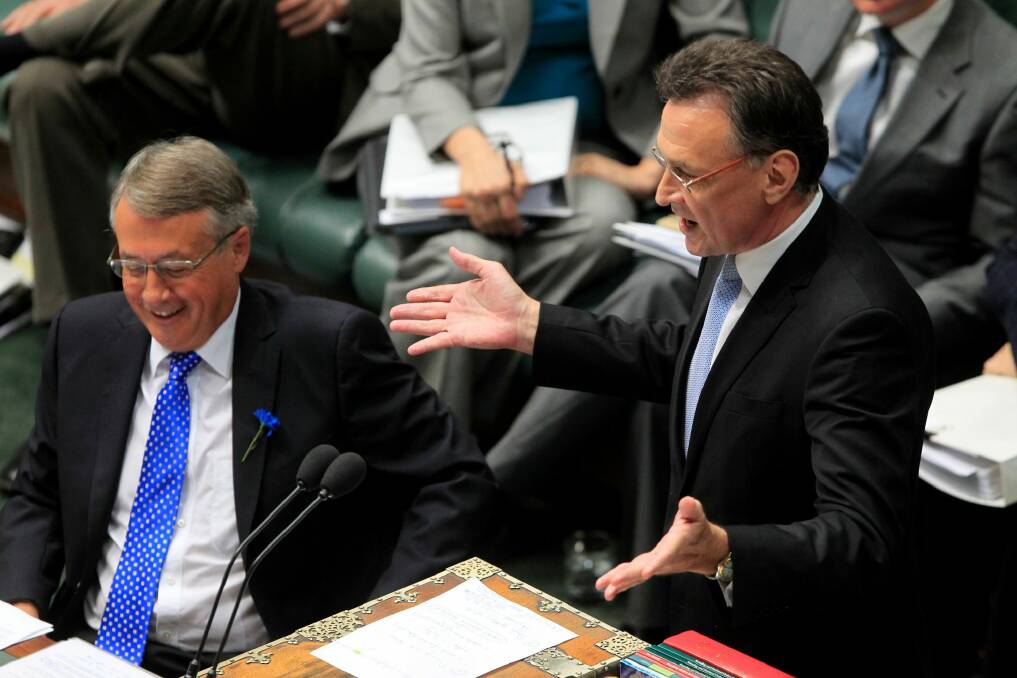 Star witnesses: former ministers Craig Emerson and Wayne Swan in Parliament in 2012. Photo: Andrew Meares