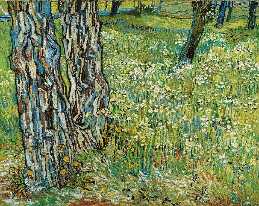Van Gogh's Tree Trunks in the Grass, painted in 1890. 