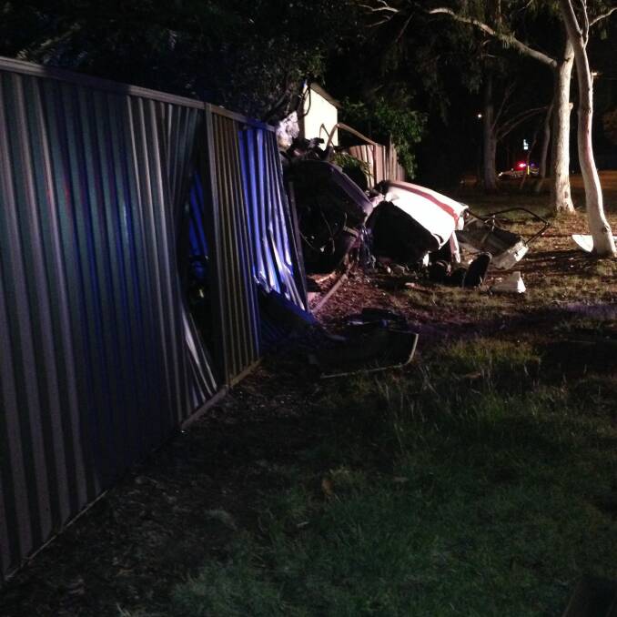 Scene of a fatal crash in Kambah early on Saturday morning Photo: ACT Policing