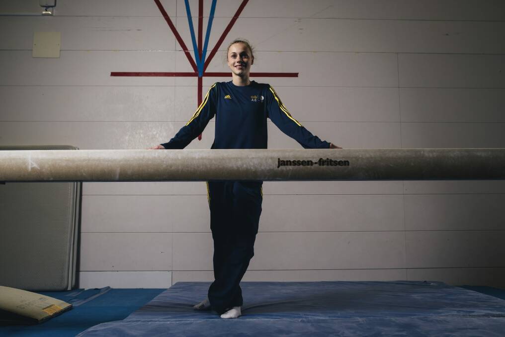 Australian gymnast Georgia Rose-Brown, the tallest in the squad at 173cm, is preparing for next week's world championships in Scotland. Photo: Rohan Thomson