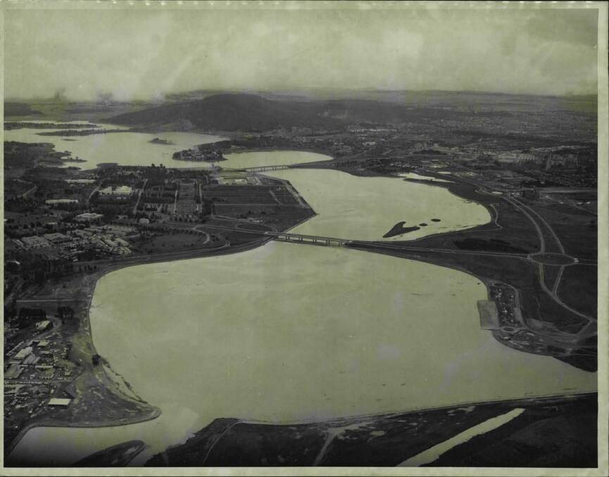 Drought conditions meant the lake did not reach its target level until 1964, when this picture was taken.  Photo: Fairfax Media